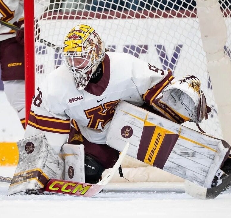 Hannah in net for the University of Minnesota